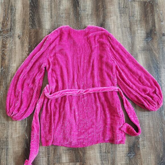 Retrofete Gabrielle Robe Dress in Hot Pink Sequins Size XS NWT - Picture 7 of 12